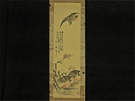 芦雁图 轴  日本 吉嗣拜山（1846-1915年）